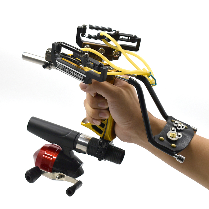 Conventional Reel - Verbeterde Hand-Held Metal Slingshot Met Elastiekjes