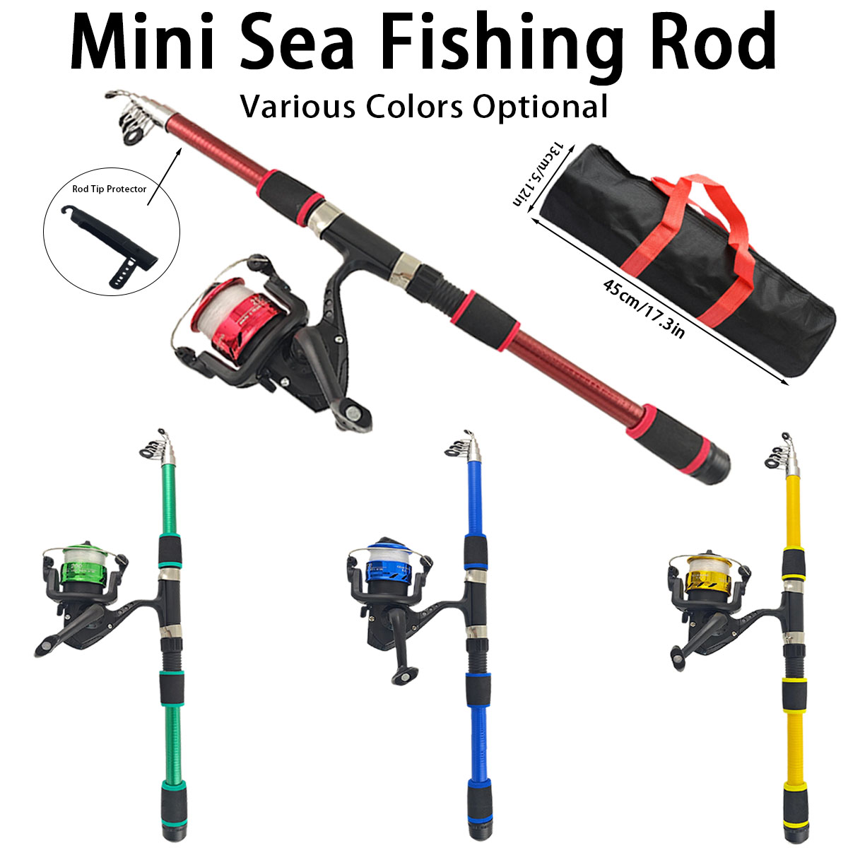 Reel Bag - Mini telescopische zeehengelset met spinhengel, EVA