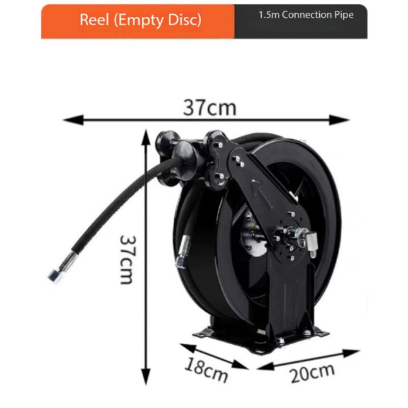 Reel Oil - Lege slanghaspel met 1,5 m hogedruk-olieslang,